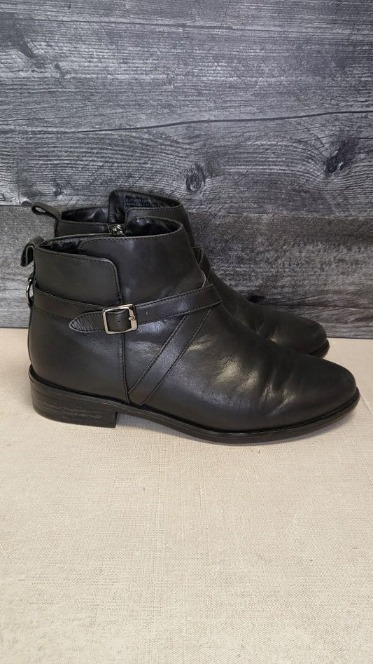 Ziera Black Leather Ankle Boot (39)