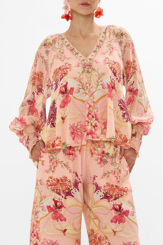 Camilla Floral Shirred Cuff Blouse BNWT (10)