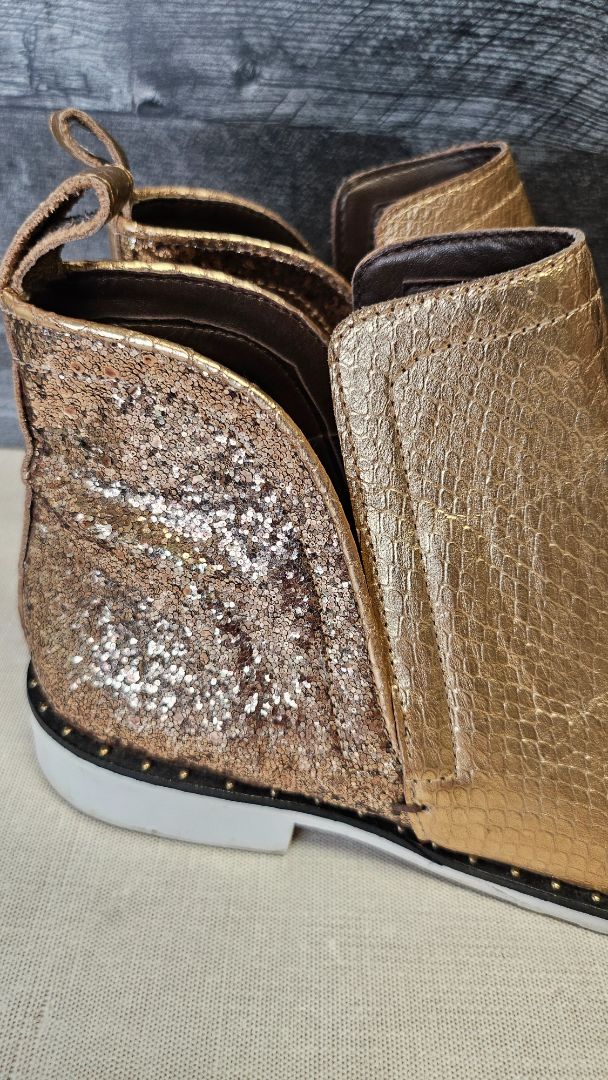 Hey Monday Augustine Rose Gold Metallic Bootie (37)