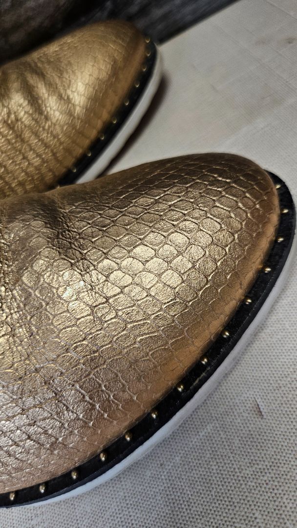 Hey Monday Augustine Rose Gold Metallic Bootie (37)