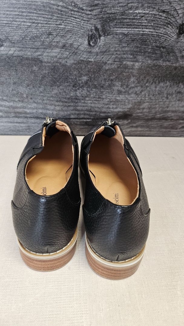 Isabella Anselmi Silver/Black Zip Flats New (37)