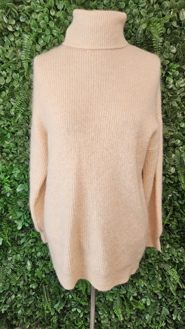 Seed Butter Roll Neck Mohair Blend Knit (8-10)