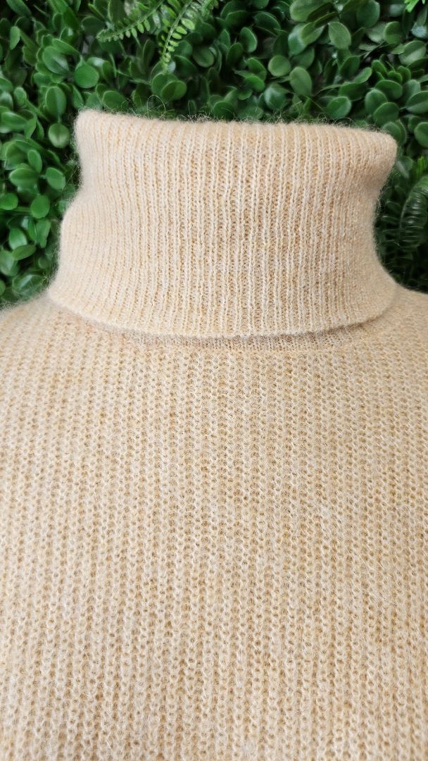 Seed Butter Roll Neck Mohair Blend Knit (8-10)