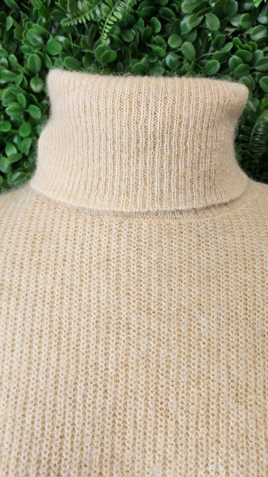 Seed Butter Roll Neck Mohair Blend Knit (8-10)