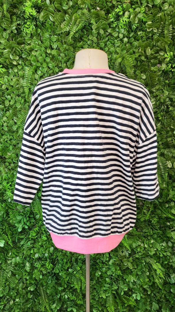 Elm Navy/White Stripe Top (8-10)