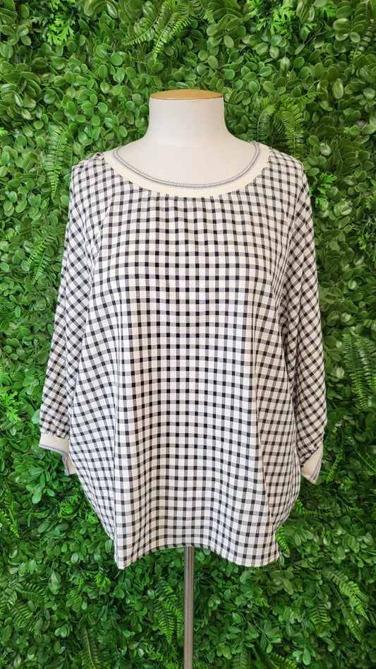 Et Alia Black/Cream Check Top (12)