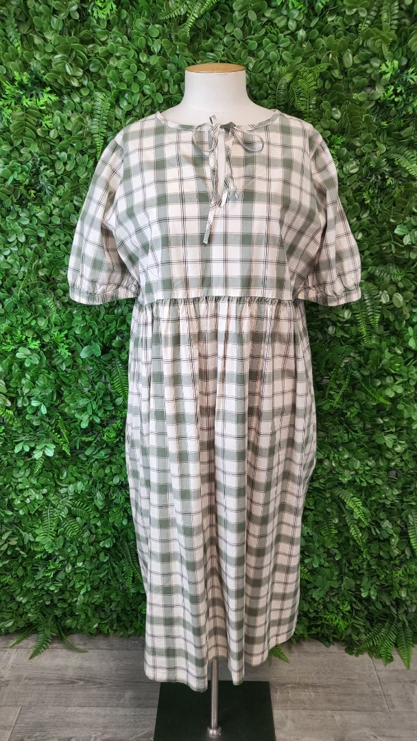 Swanndri Green Gingham Tiered Dress BNWT (12)
