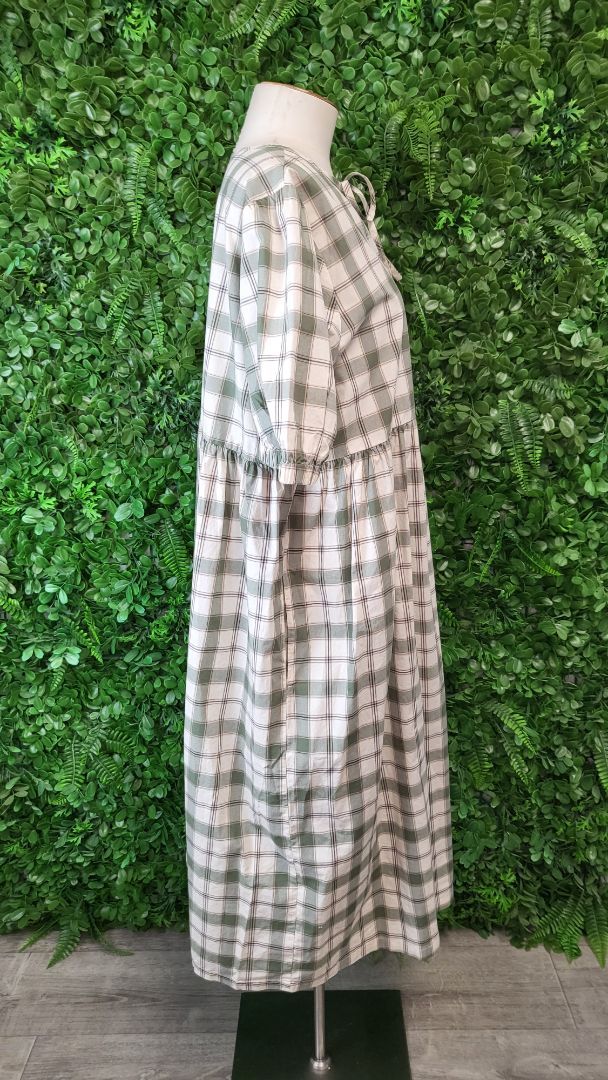 Swanndri Green Gingham Tiered Dress BNWT (12)