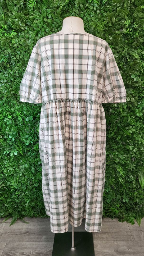 Swanndri Green Gingham Tiered Dress BNWT (12)