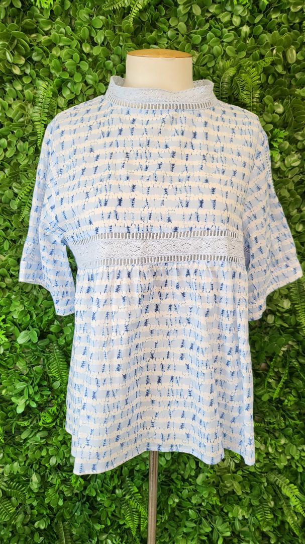 Drama The Label Blue Patterned Top (10)
