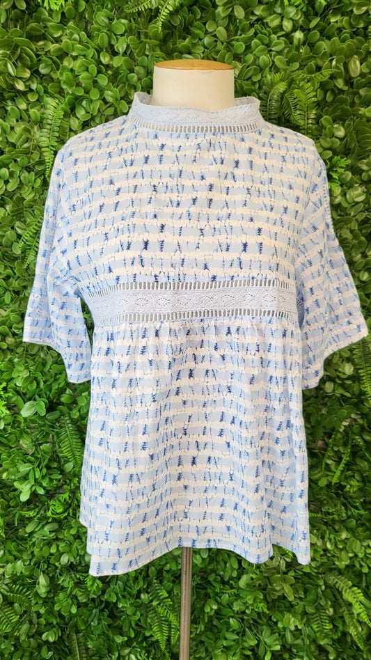 Drama The Label Blue Patterned Top (10)