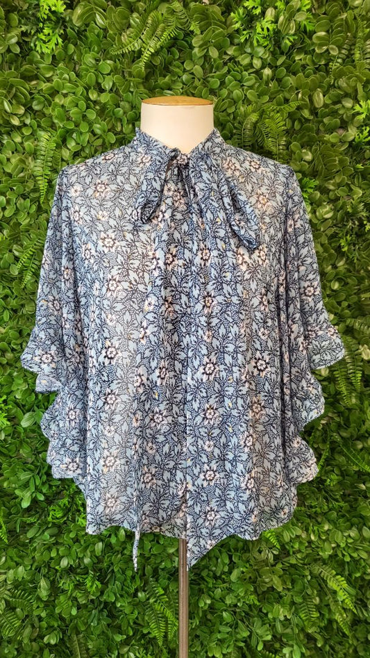 River Island Blue Floral Top (10)