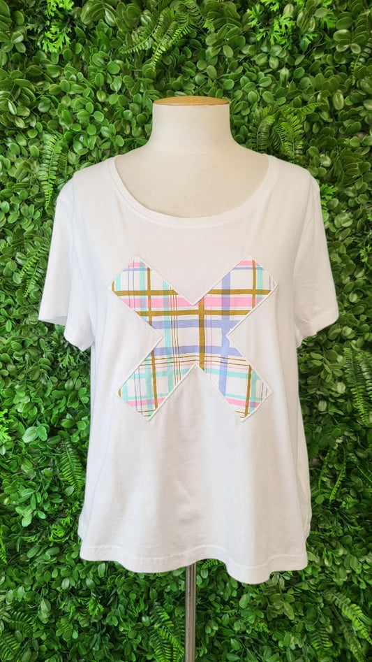 Elm White Gingham Cross Tee (12)