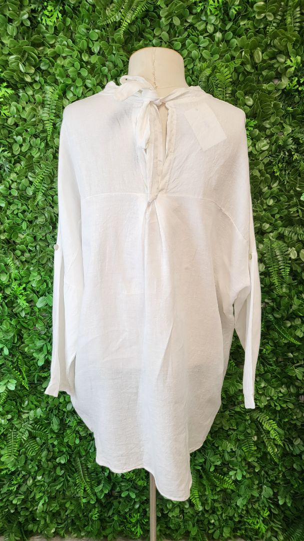 Viola Borghi White Linen Tunic Top (18)
