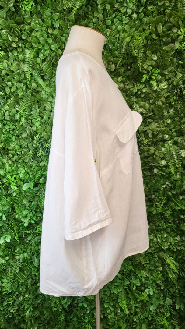 Ellen Tracy White Linen Top (18)
