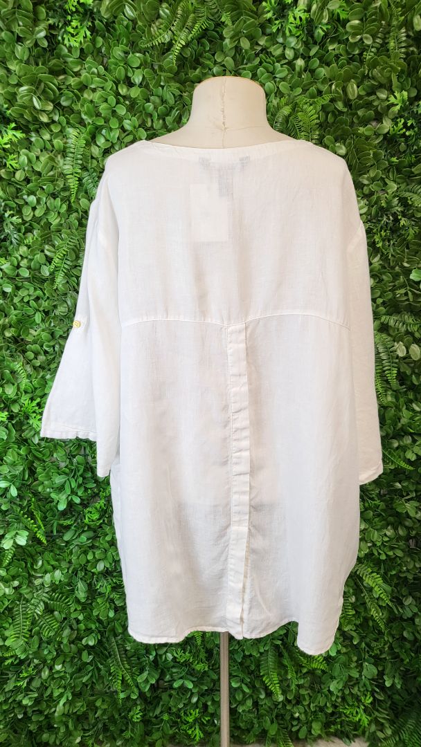 Ellen Tracy White Linen Top (18)