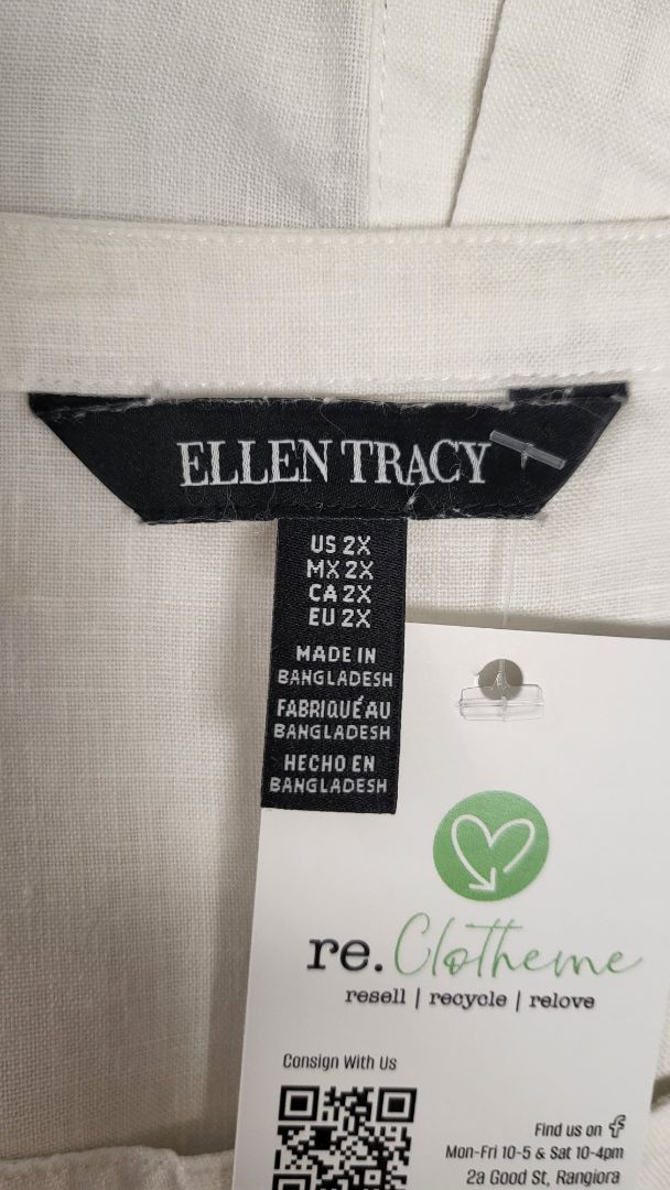 Ellen Tracy White Linen Top (18)