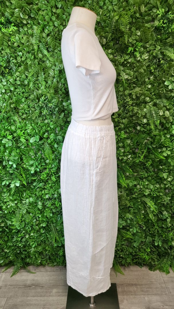 Puro Lino White Linen Pant BNWT (10-12)