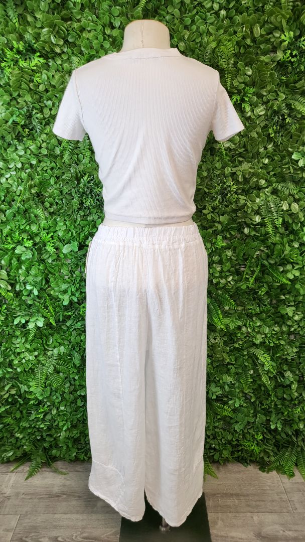 Puro Lino White Linen Pant BNWT (10-12)