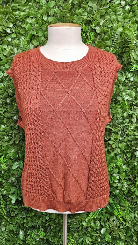 Preen Rust Cable Merino Vest (12-14)