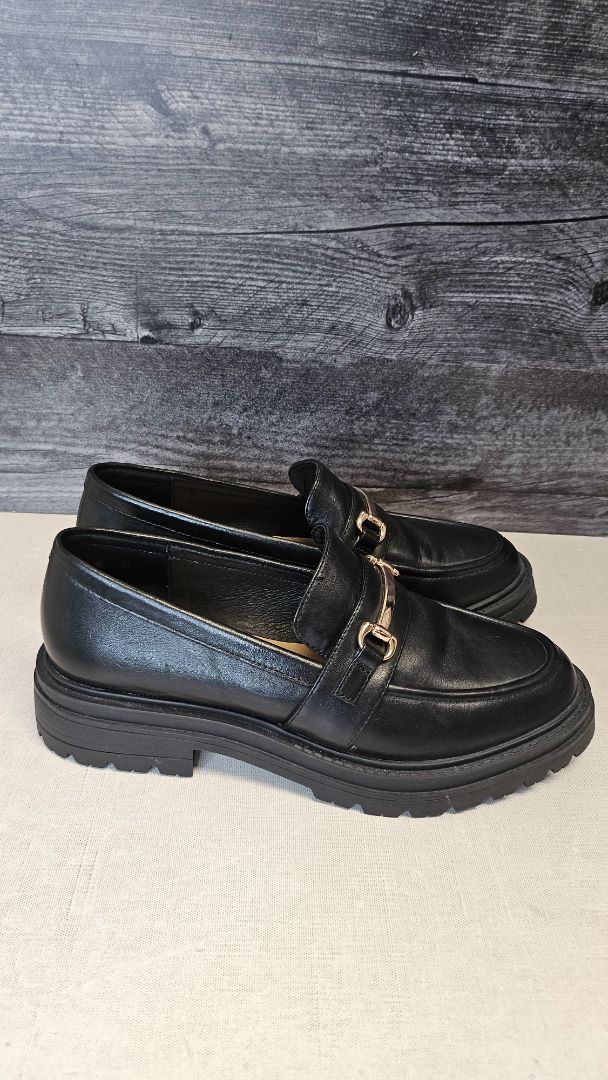 Isabella Anselmi Black Leather Loafer (39)