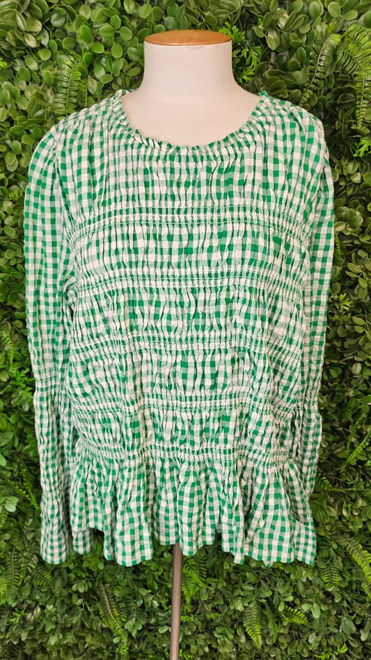 Next Gingham Shirred Top (18-20)