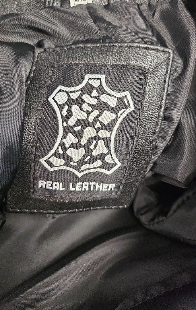 Real Leather Black Leather Blazer (14-16)