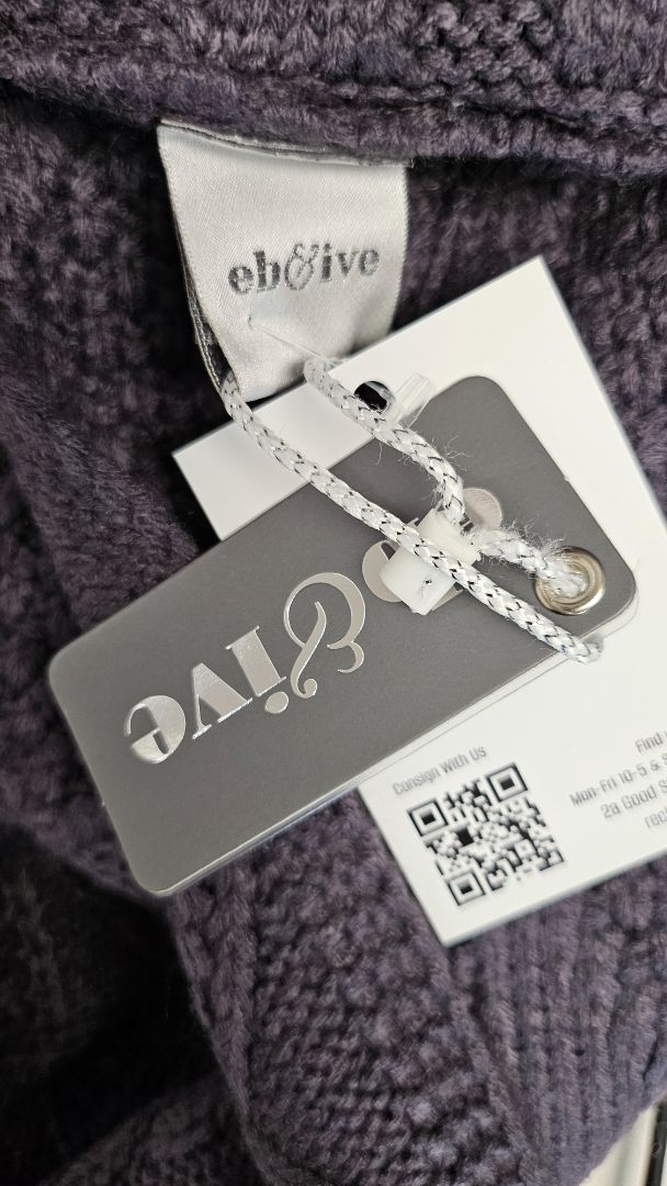 Eb & Ive Charcoal Cable Knit Scarf BNWT