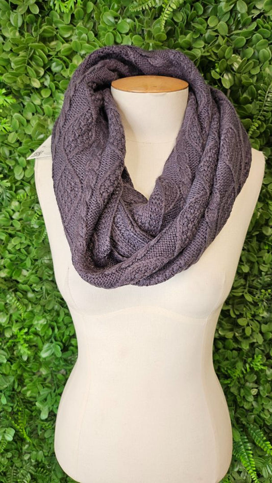 Eb & Ive Charcoal Cable Knit Scarf BNWT
