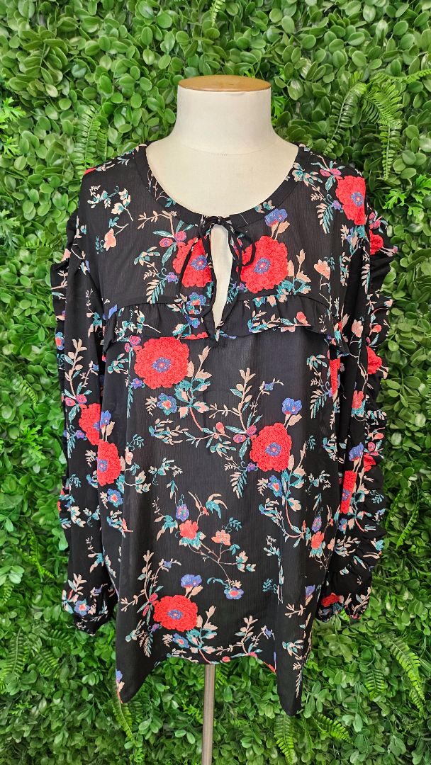 Gloss Black Floral Top (18)