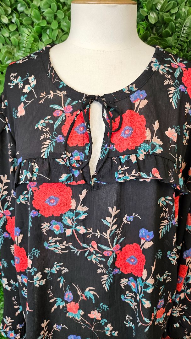 Gloss Black Floral Top (18)