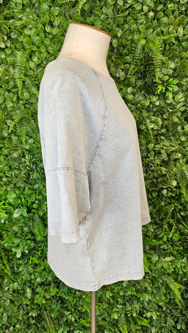 Seed Washed Blue Casual Top (12)
