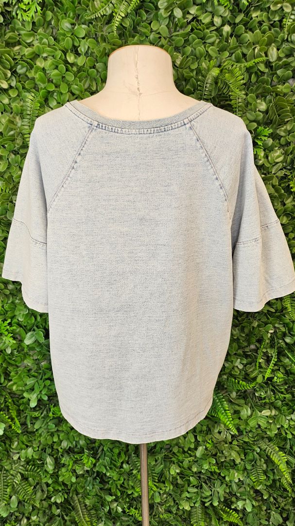 Seed Washed Blue Casual Top (12)