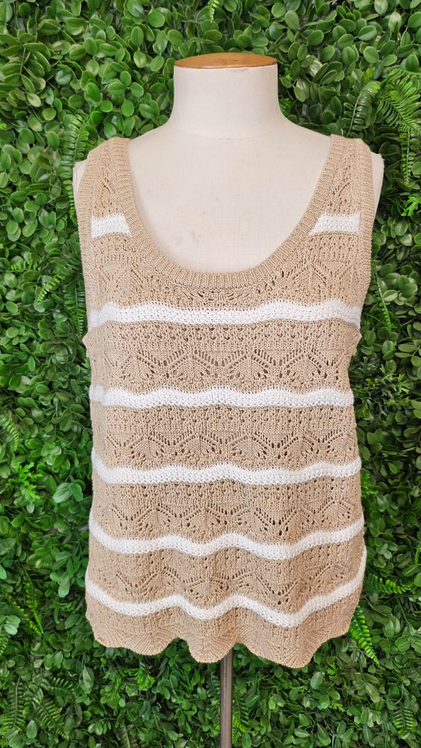 Lauren Conrad Taupe Knit Vest (12-14)