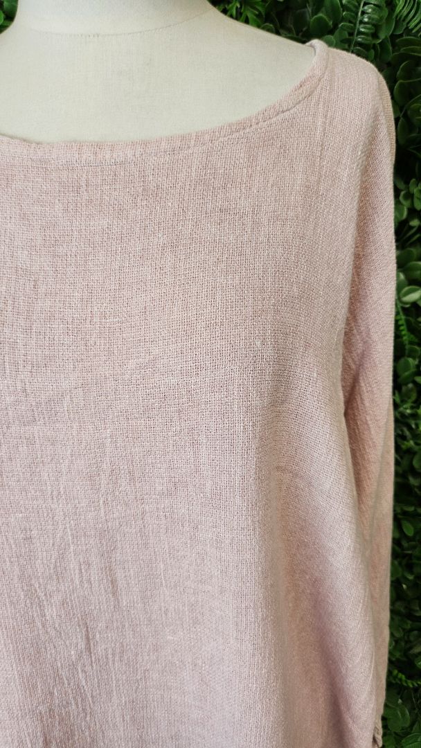 Imagine Italy Pink Linen Blend Top (16)
