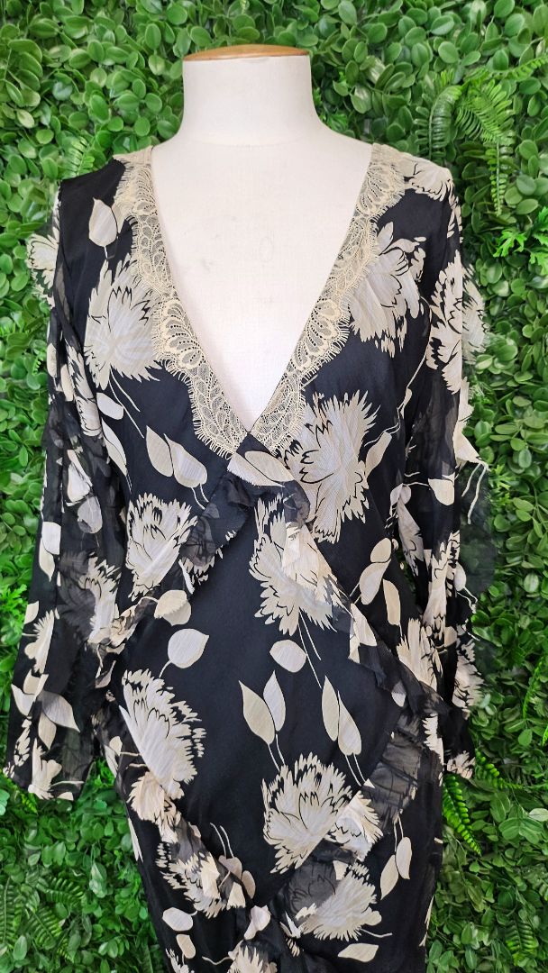 Warehouse Print Kara Rose Dress BNWT (8-10)