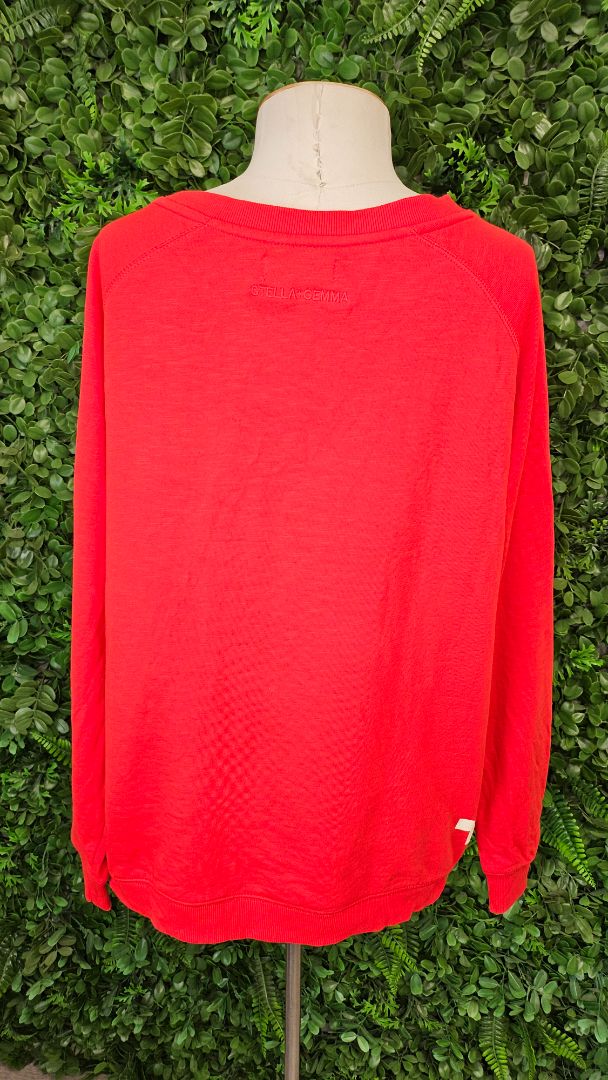 Stella+Gemma Red Crew Neck Top (10)