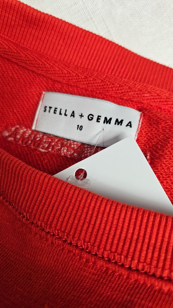 Stella+Gemma Red Crew Neck Top (10)