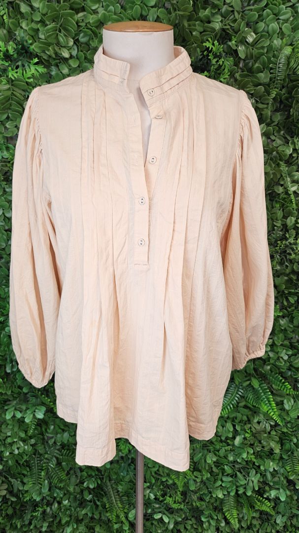 Loughlin Beige Pintuck Top (10-12)