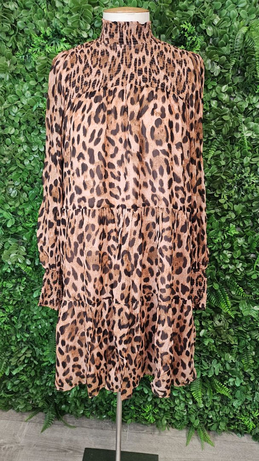 Witchery Animal Shirred Midi Dress (14)