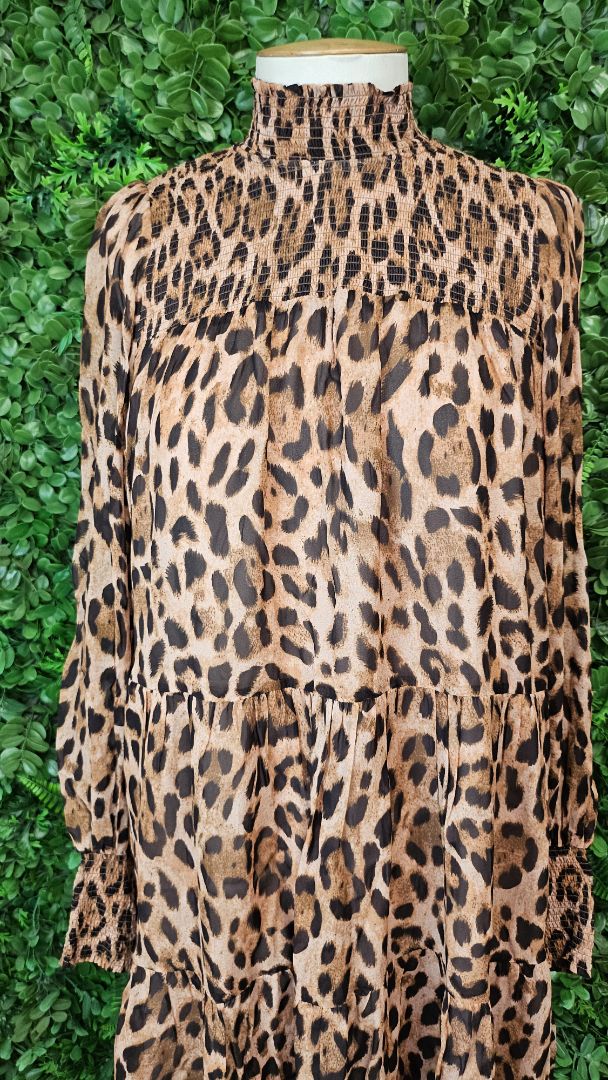 Witchery Animal Shirred Midi Dress (14)