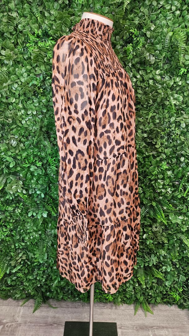 Witchery Animal Shirred Midi Dress (14)