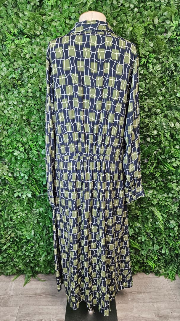 Drama The Label Navy/Green Maxi Dress (10)