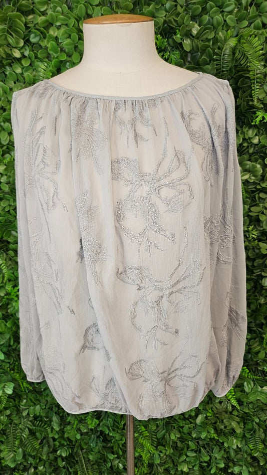 Drama The Label Grey/green Embroidered Top (10)
