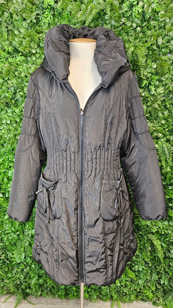 David Barry Black Ruched Coat (12)