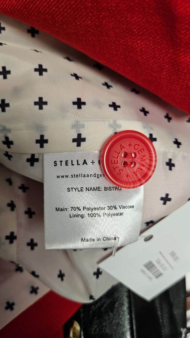 Stella+Gemma Red Boyfriend Blazer (8-10)