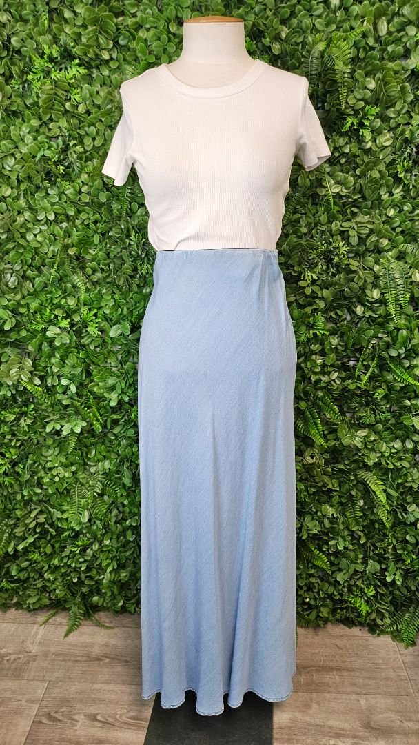 Drama The Label Chambray Bias Cut Skirt (8)