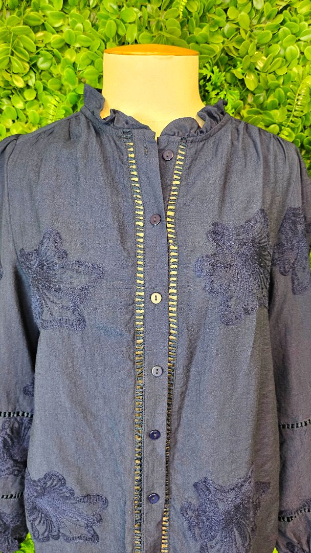 InApril1986 Navy Embroidered Shirt (12)