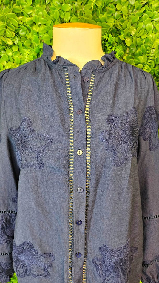 InApril1986 Navy Embroidered Shirt (12)