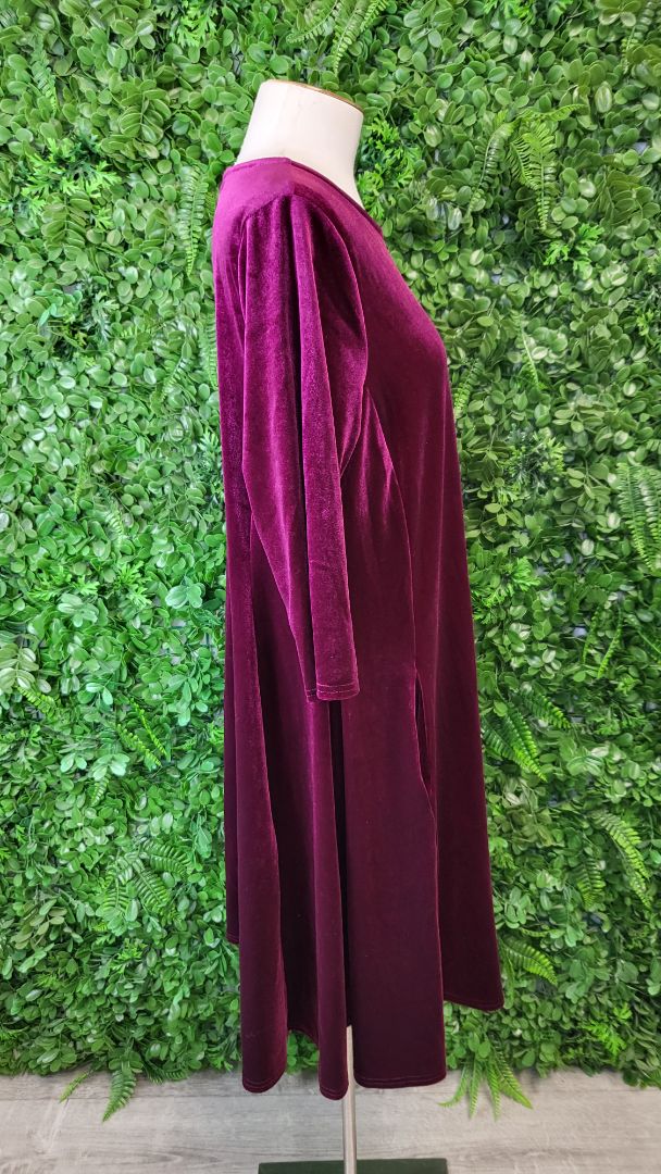 Popsy Claret Velvet Swing Dress BNWT (18)